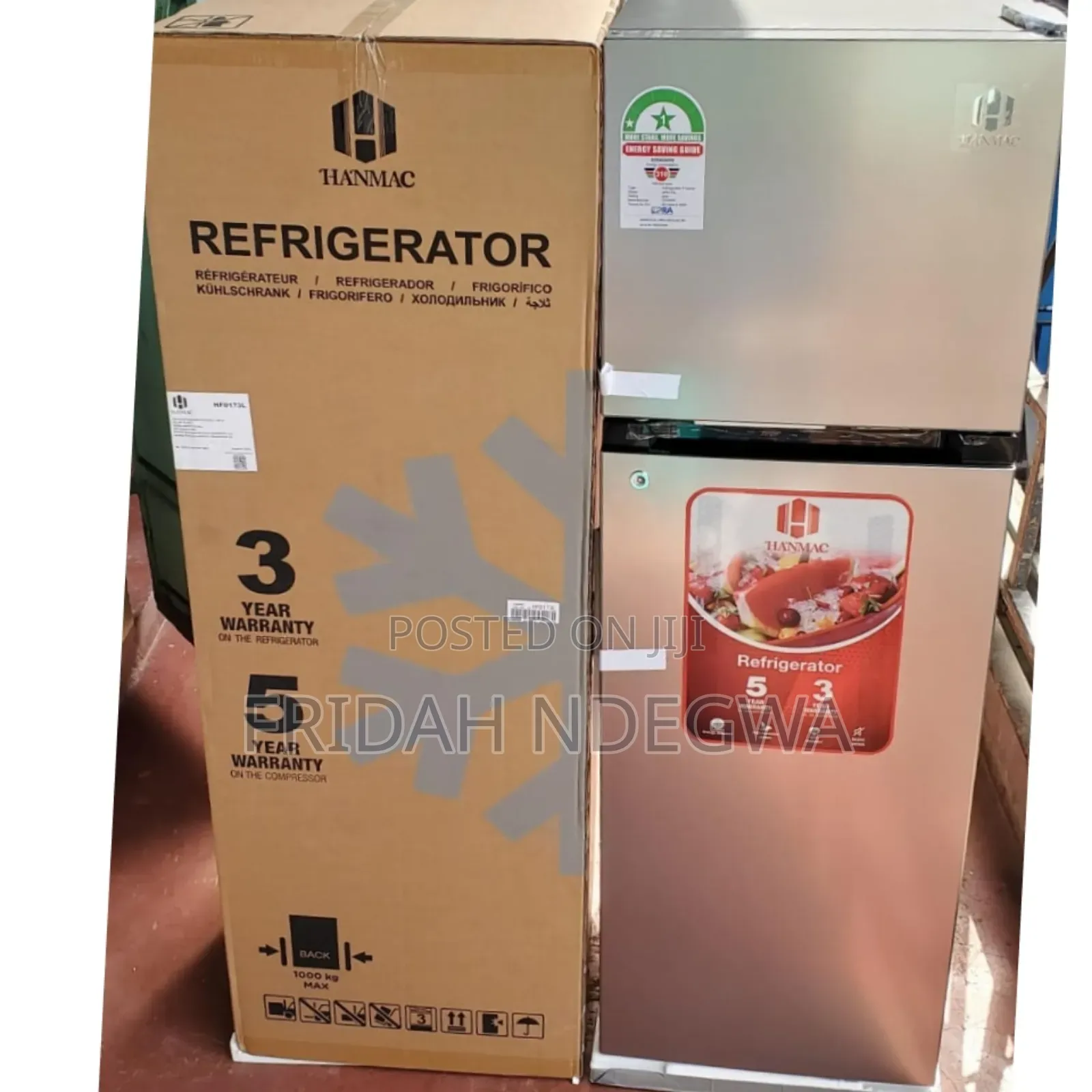 Hanmac 173litres Double Door Fridge