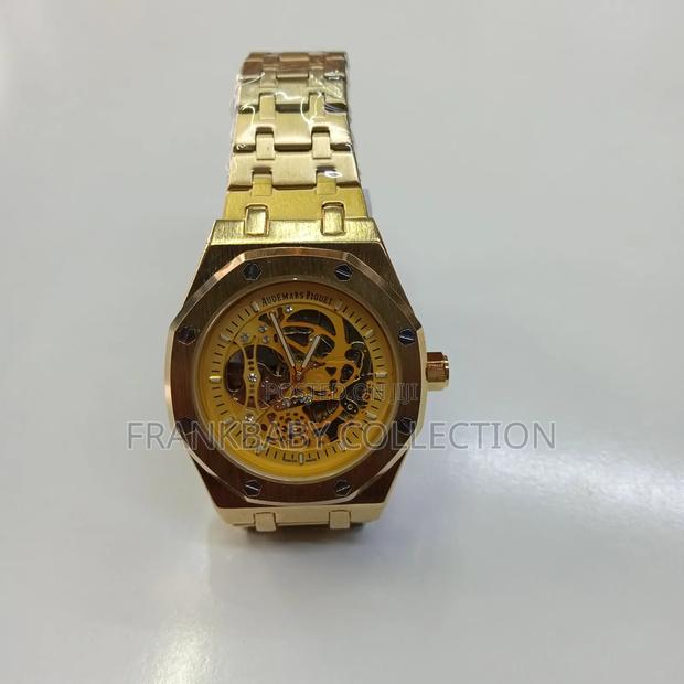 Gold Automatic Skeleton Watch - main view