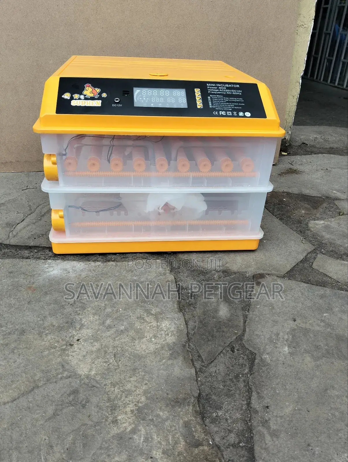 128 Egg Incubator Intelligent -Uses Electricity, Solar or Battery.