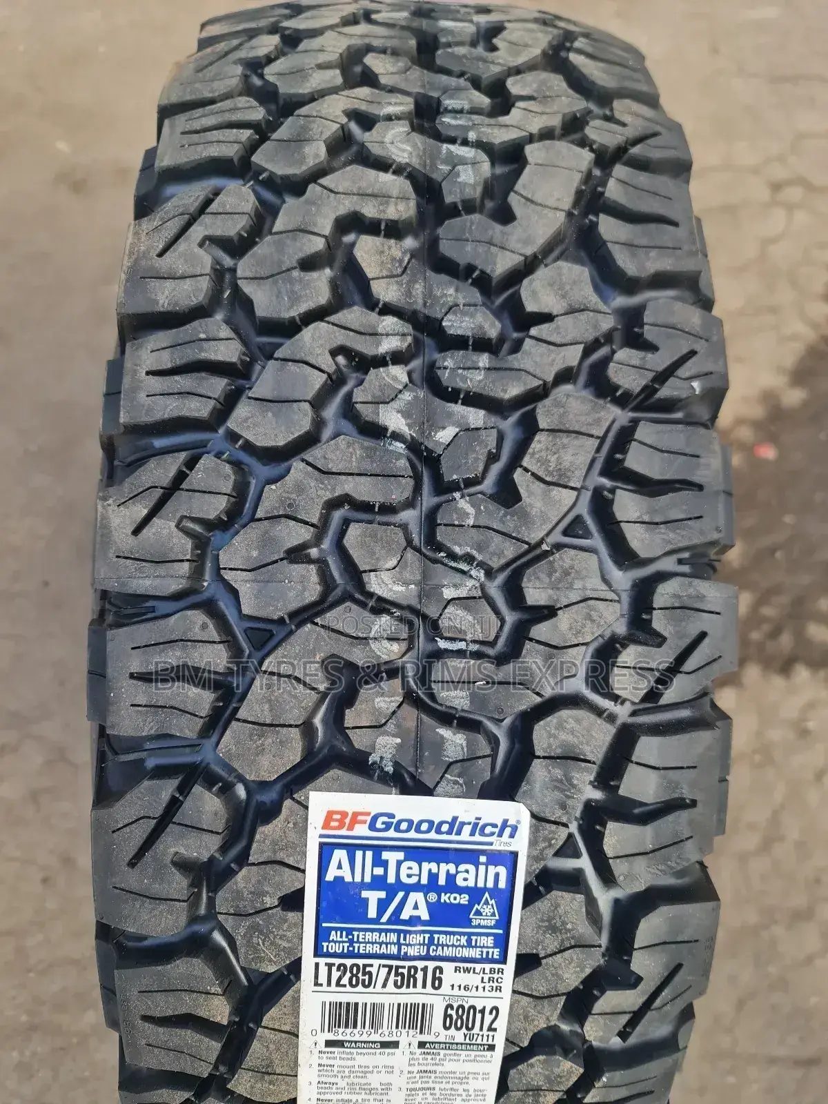 Lt 285 /75 R16 Bf Goodrich Tyres(All Terrrain) Thailand.