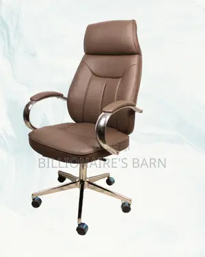 Brown Executive Leather Office Chair — Steel Frame #303