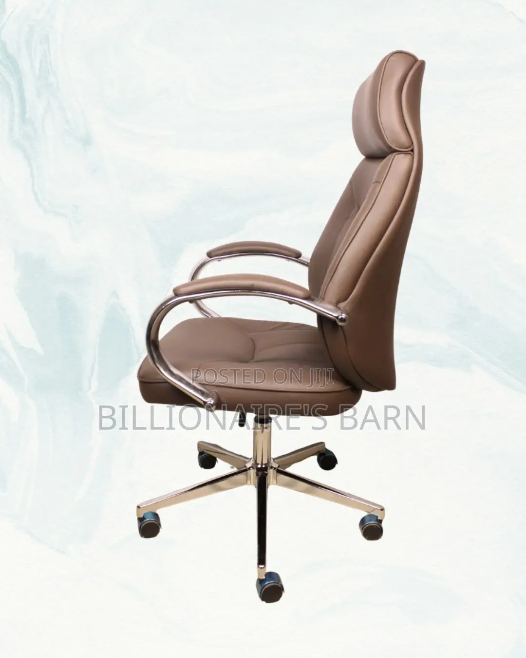 Brown Executive Leather Office Chair — Steel Frame #303