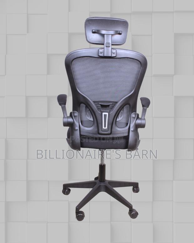 Grey Ergonomic Office Chair Flipup Arms Adjustable Headrest - thumbnail 4
