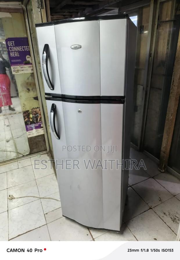 Well Maintained Silver Double Door Fridge - main view