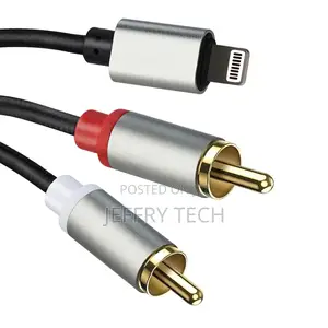 Lightning to Rca Stereo Cable, 2-Male Audio Aux Y Splitter Adapter