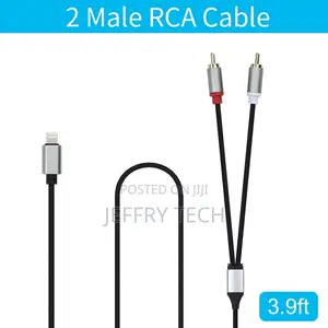Lightning to Rca Stereo Cable, 2-Male Audio Aux Y Splitter Adapter
