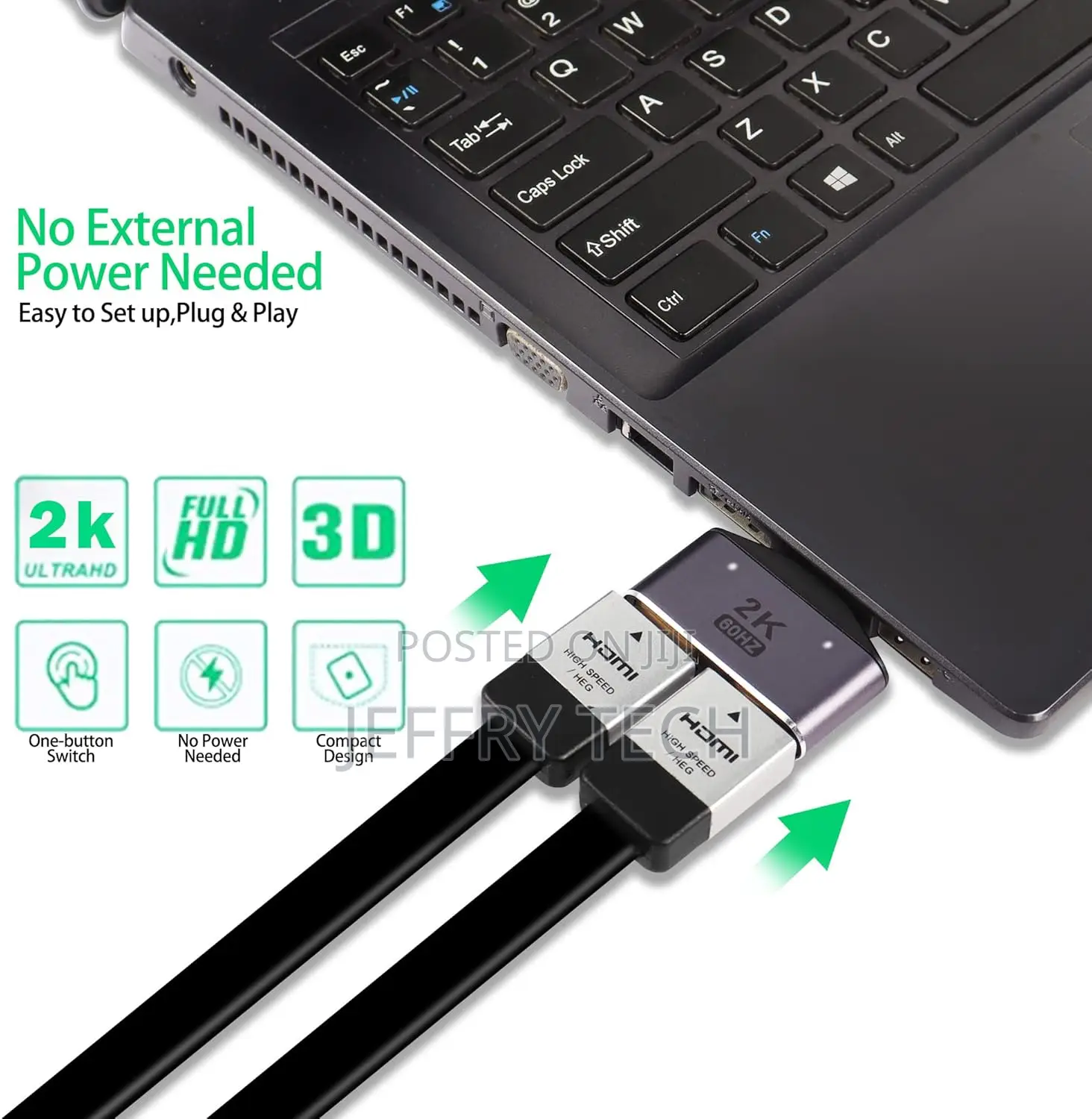 Hdmi 1 in 2 Out Splitter Adapter at 60hz Hdmi 2 in 1 Hd Display Bi-Dir
