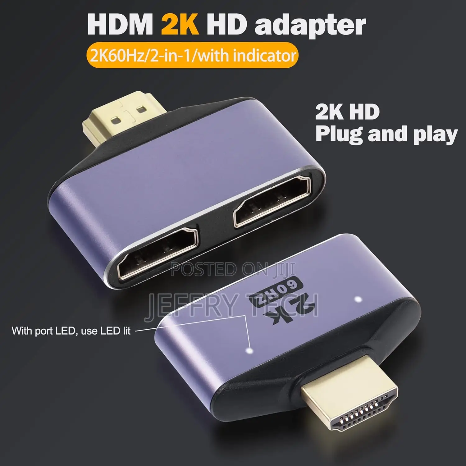 Hdmi 1 in 2 Out Splitter Adapter at 60hz Hdmi 2 in 1 Hd Display Bi-Dir