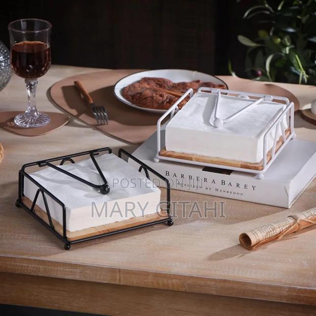 Napkin/ Serviette Holder With Bamboo Wood Base * - main view