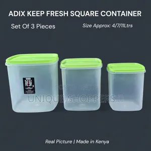 Adix Keep Fresh Square Container – Set of 3 (4l, 7l, 11l