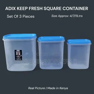Adix Keep Fresh Square Container – Set of 3 (4l, 7l, 11l