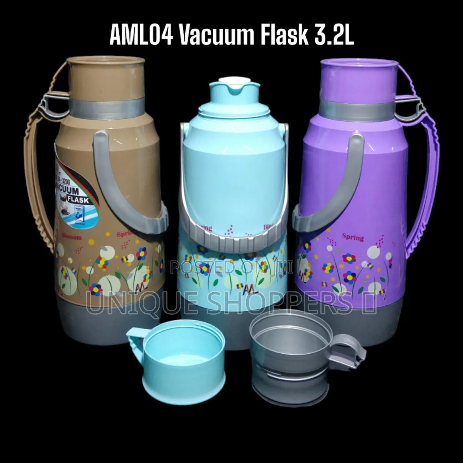 Aml04 Plastic Body Glass Refill Thermos Flask 3.2l