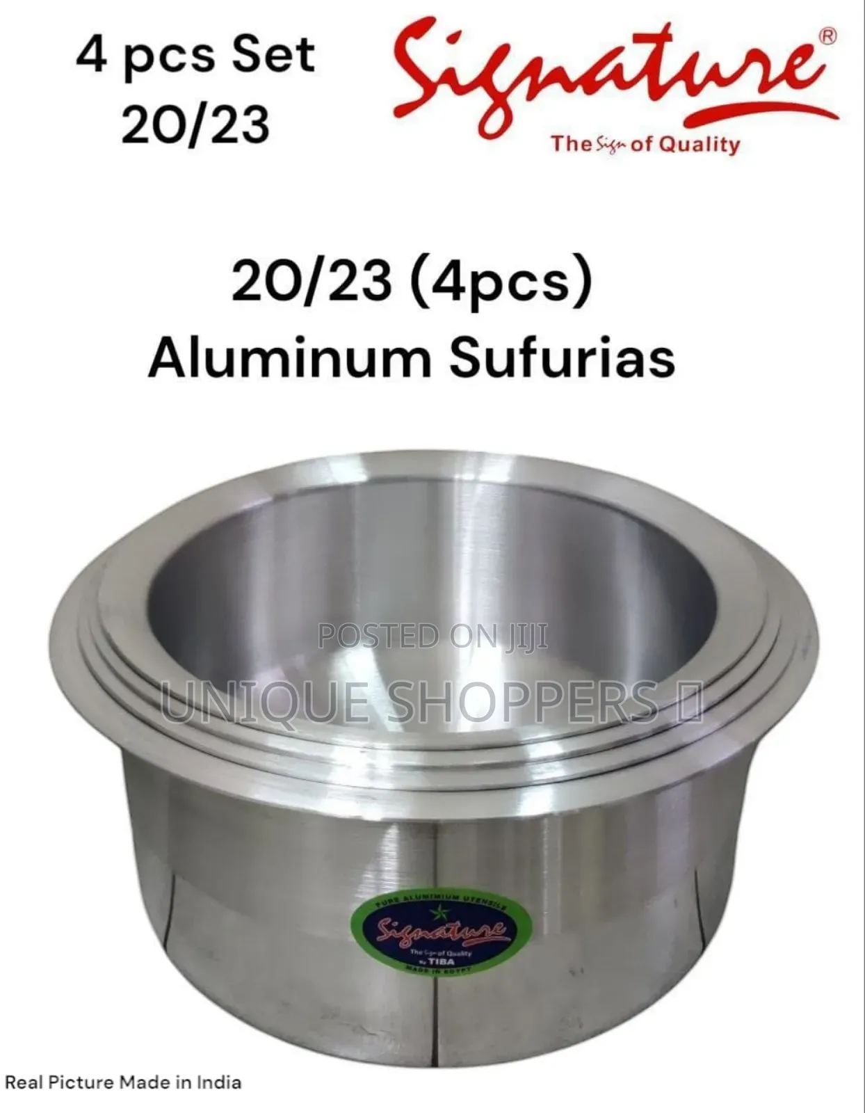 20x23 Signature Aluminum Sufuria Heavy Duty 4pc Set