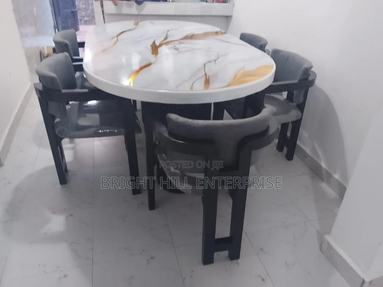 Modern Notch Higher Dining Set (6)