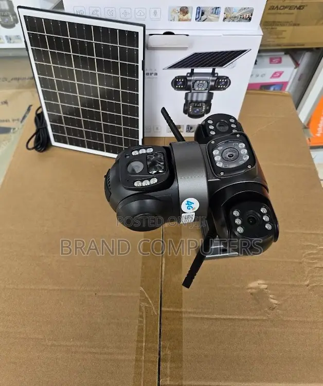 Wifi V380 Triple Lens Hd Security Solar Camera 3 Lenses