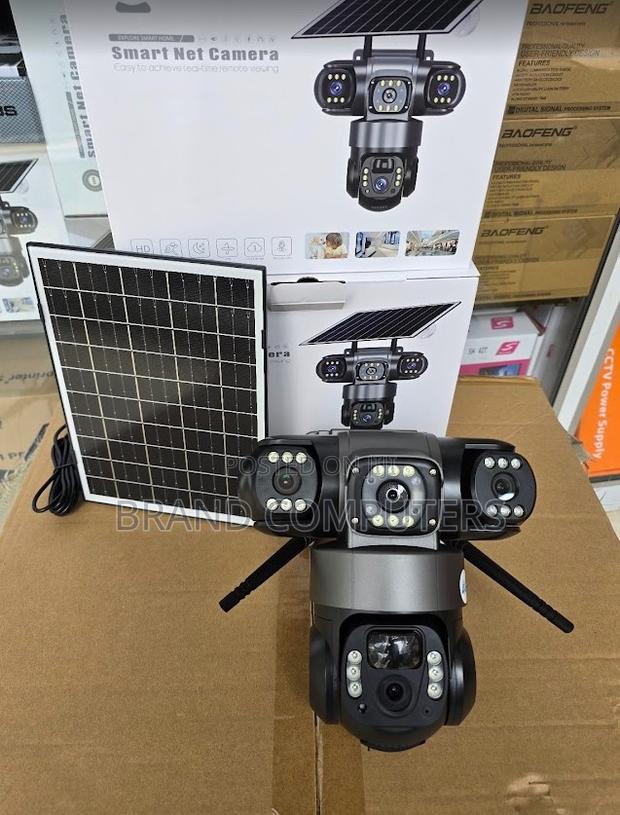 Triple Lens V380 Pro Wifi Outdoor CCTV Security Solar Camera