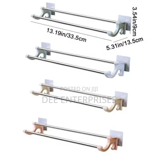 54cm Self Adhesive Double Pole Towel Holder - thumbnail 3