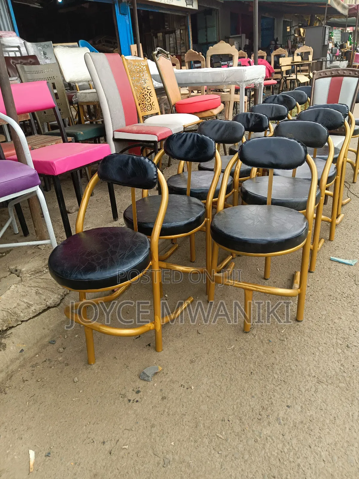 Restaurantnor Hotehotel Chairs, Black and Gold 