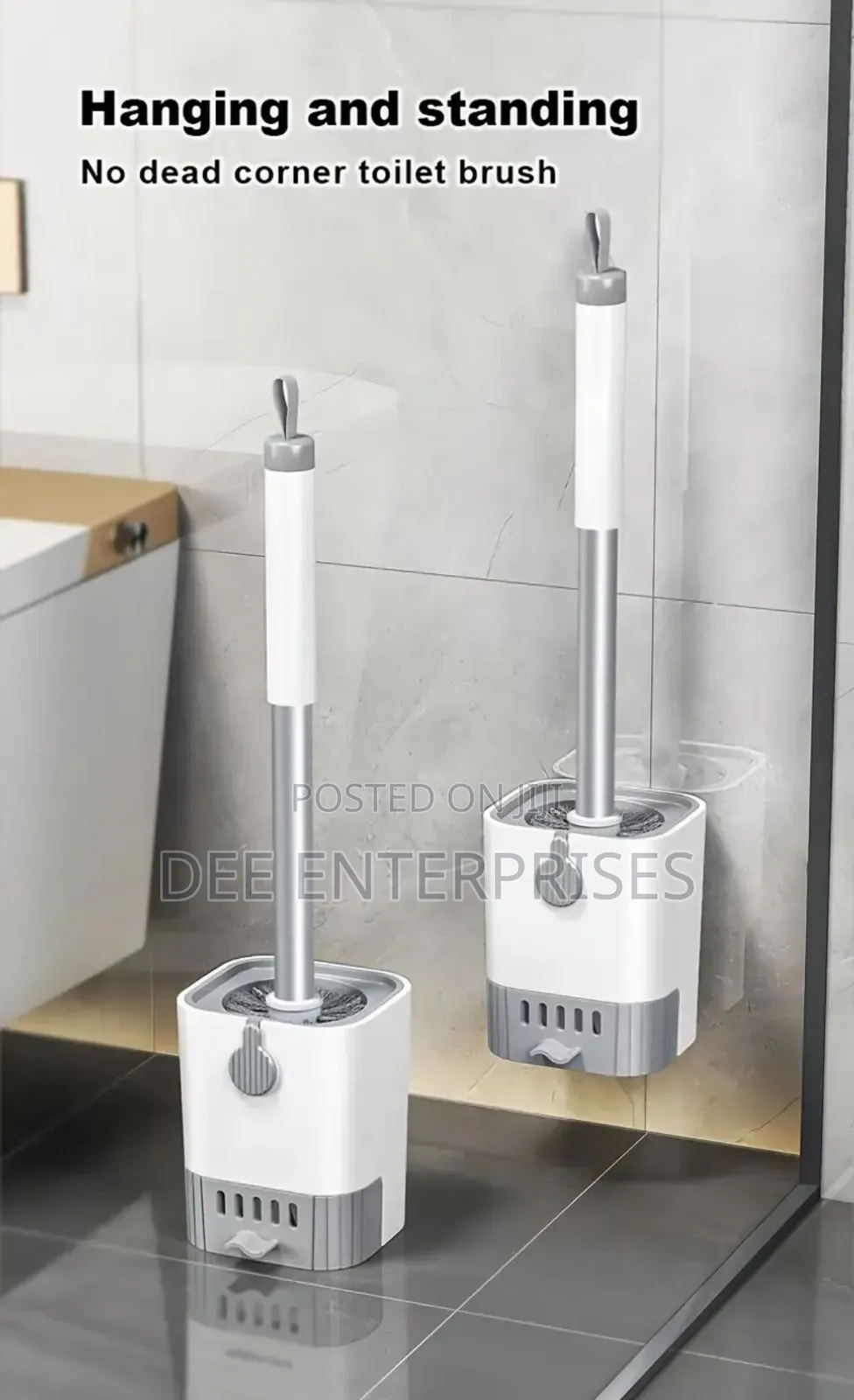 Wall Mounted Long Handle Toilet Cleaning Brush With Holder