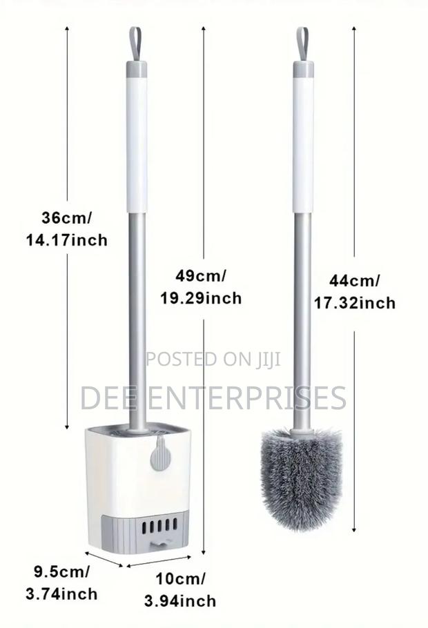 Wall Mounted Long Handle Toilet Cleaning Brush With Holder - thumbnail 2