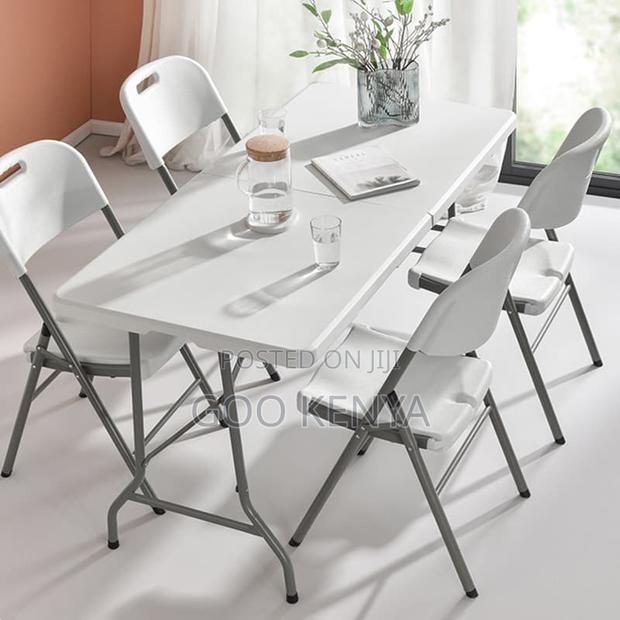 Dining Set; 4-Seater Outdoor Folding Plastic Dining Set - thumbnail 2