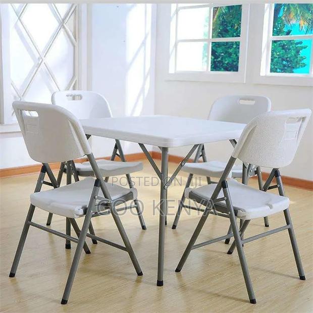 Dining Set; 4-Seater Outdoor Folding Plastic Dining Set - thumbnail 9