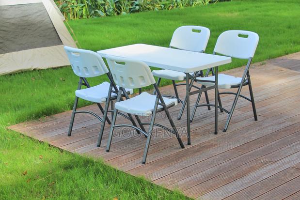 Dining Set; 4-Seater Outdoor Folding Plastic Dining Set - thumbnail 11