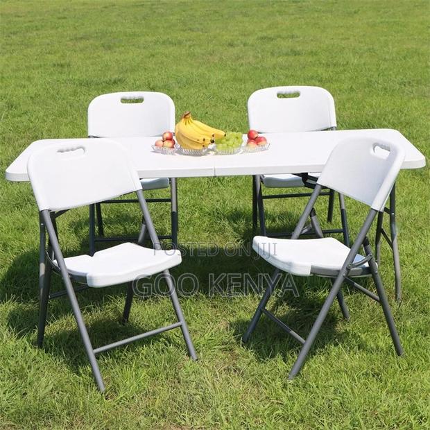 Dining Set; 4-Seater Outdoor Folding Plastic Dining Set - thumbnail 12