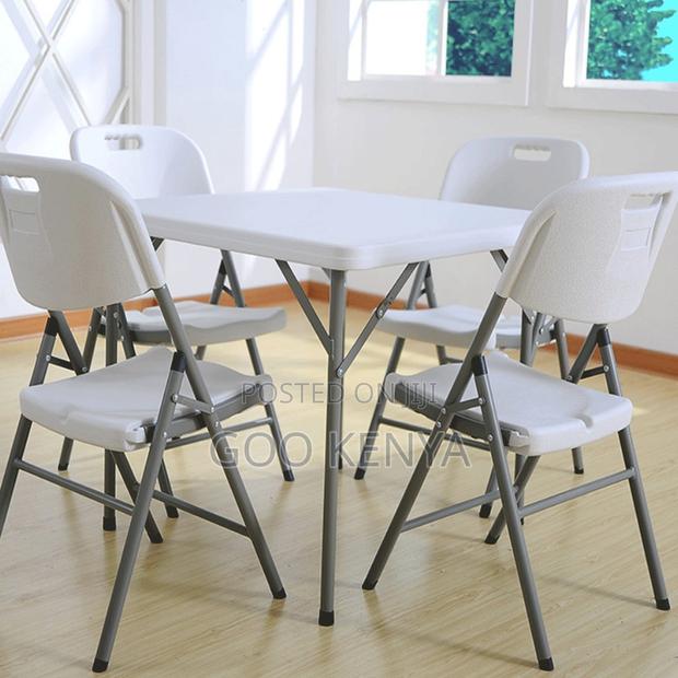 Dining Set; 4-Seater Outdoor Folding Plastic Dining Set - thumbnail 13