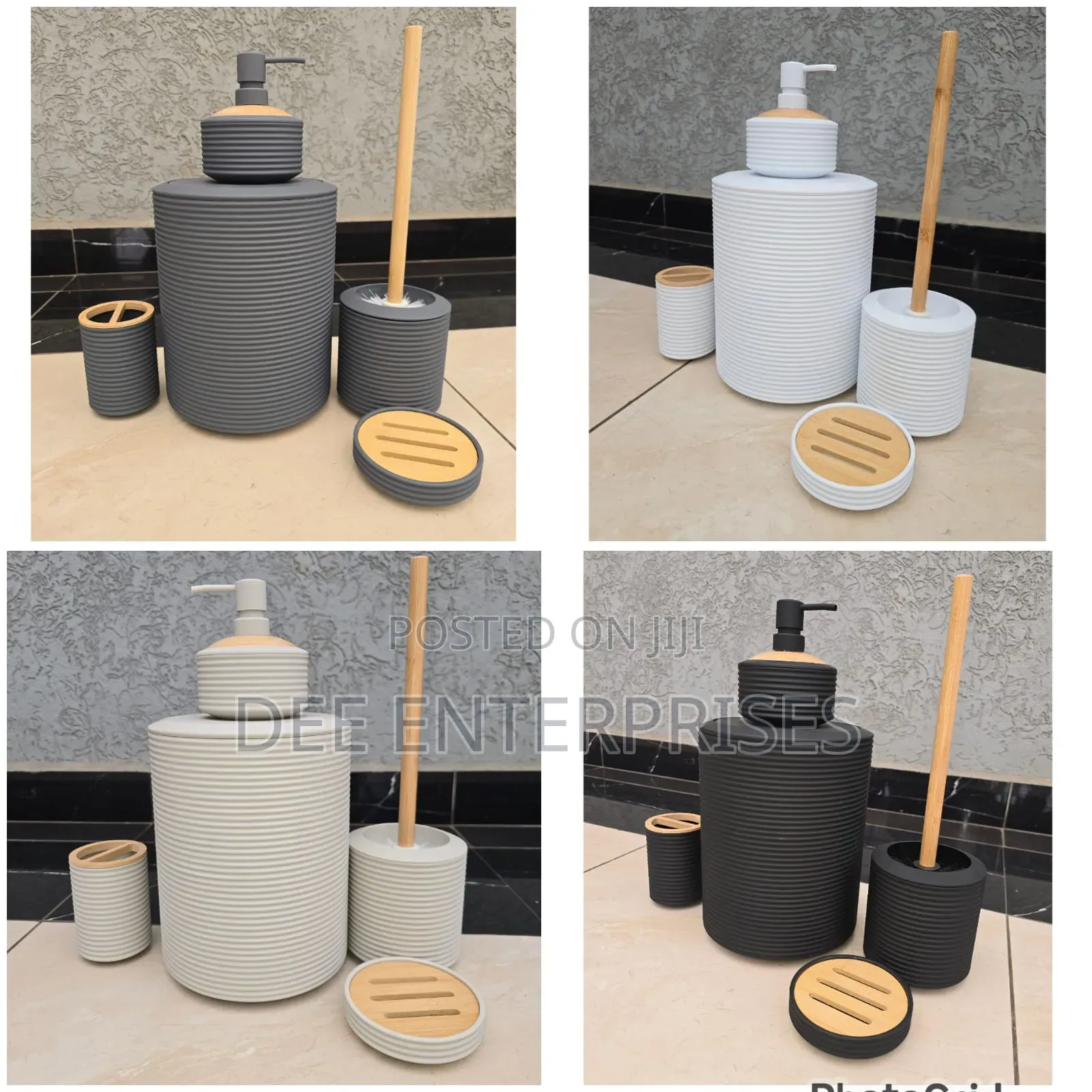 Ruffled 6pcs Bathroom Accessories Set