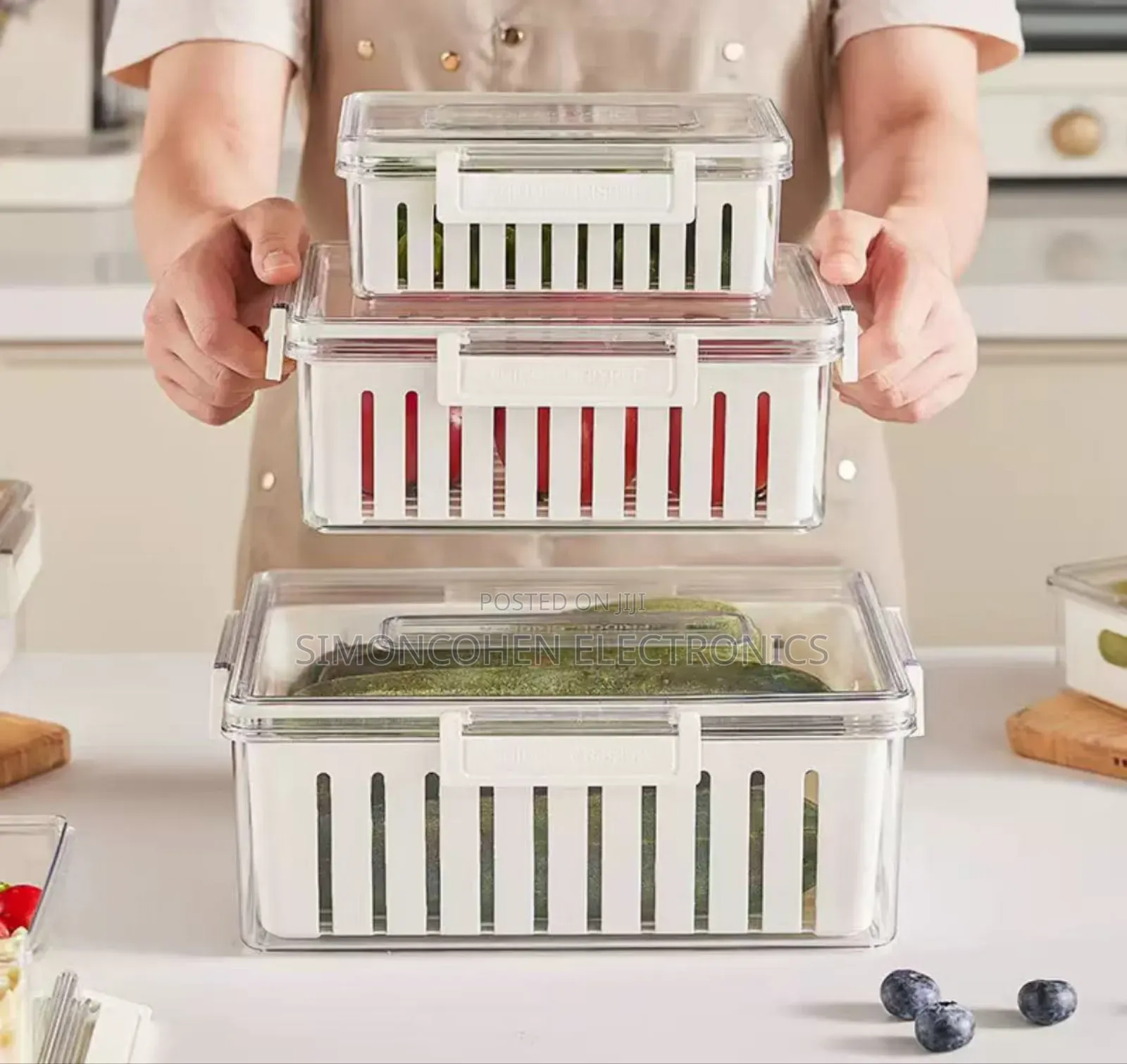 3pcs Stackable Food Storage Containers