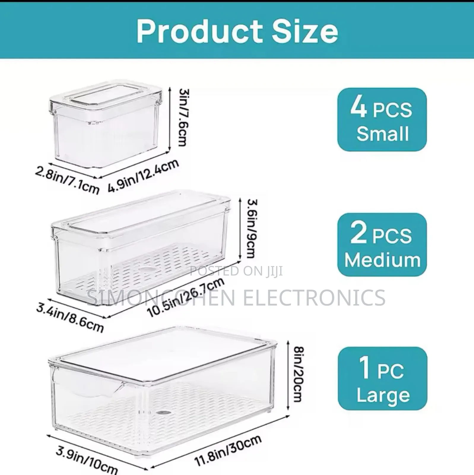 7pcs Acrylic Fridge Organizer With Lids