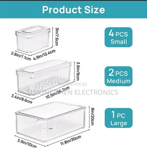 7pcs Acrylic Fridge Organizer With Lids