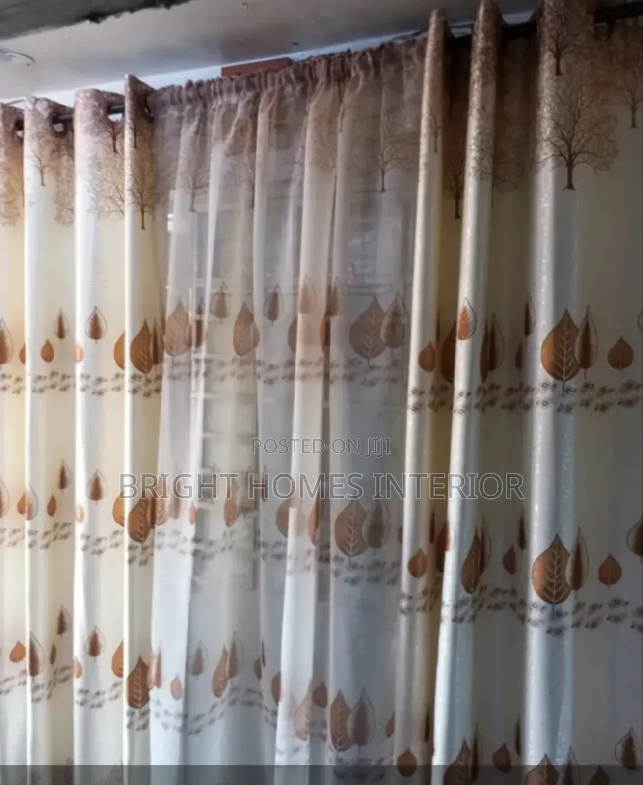Floral Curtains Cream Curtains Available
