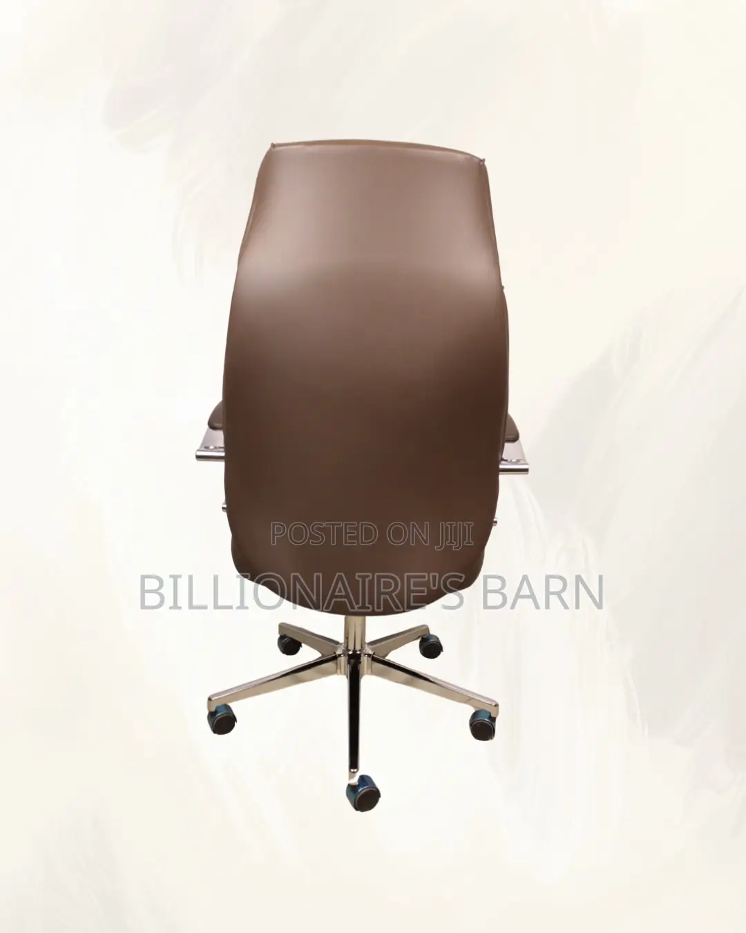 High-Back Brown Executive Leather Office Chair | Headrest Support