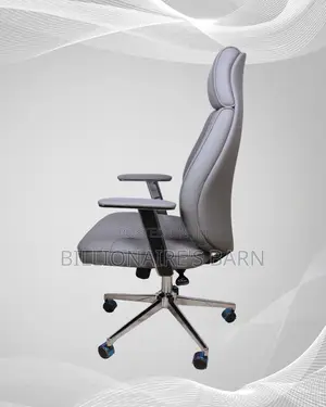 Grey Executive Leather Office Chair — Scratch-Resistant Finish #296