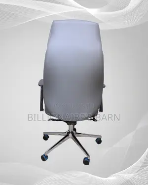 Grey Executive Leather Office Chair — Scratch-Resistant Finish #296