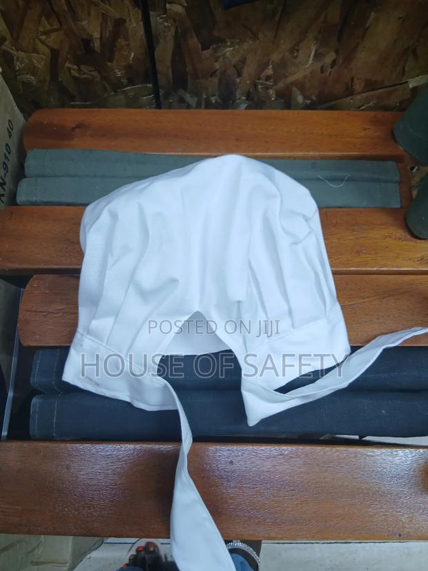 White Chef Hats With Back Straps - thumbnail 3