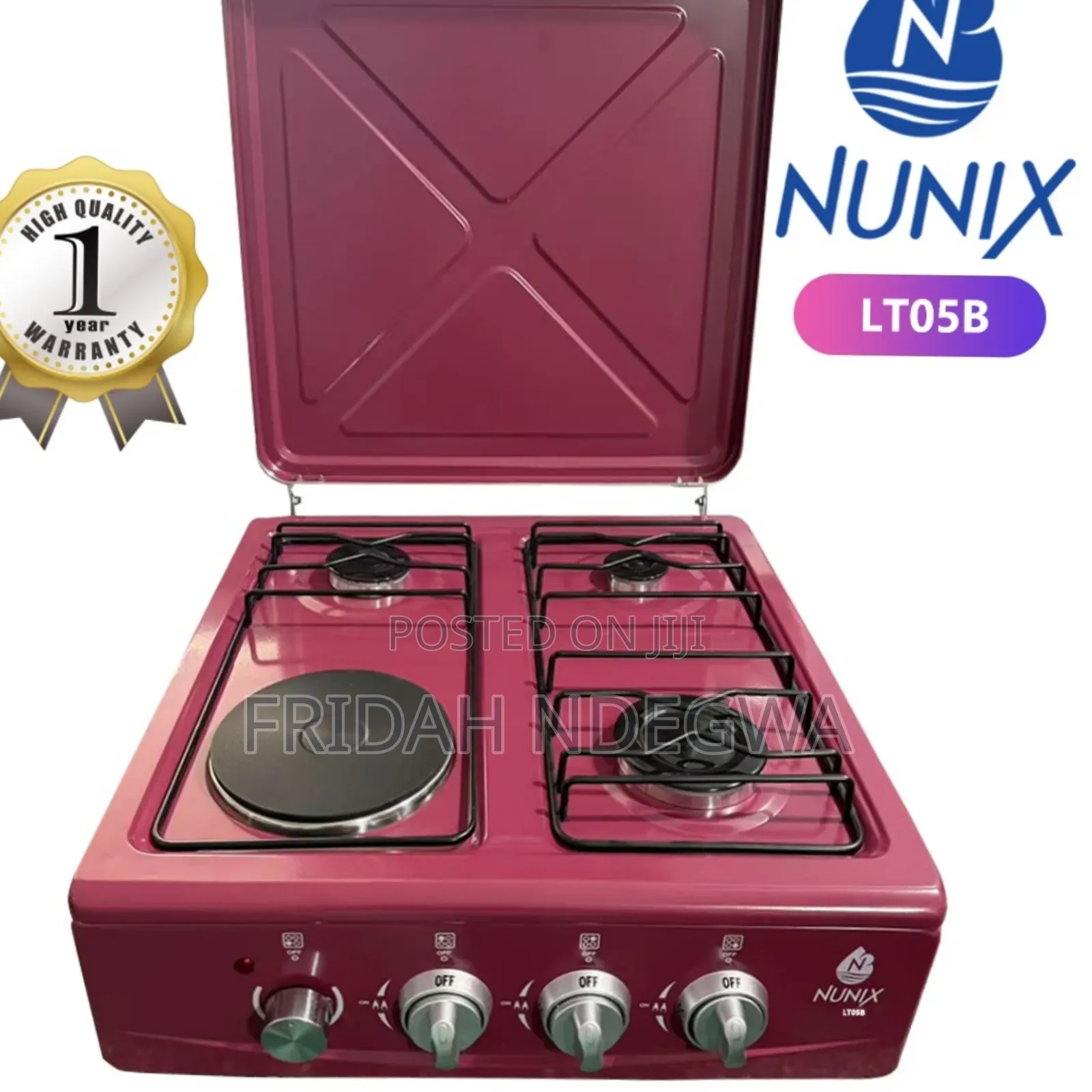New Model Nunix Table Top Cooker 3 Gas + 1 Electric Burner Stove