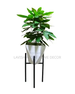 Decor Plant Flower - Comes With the Metallic Stand, Pebbles,