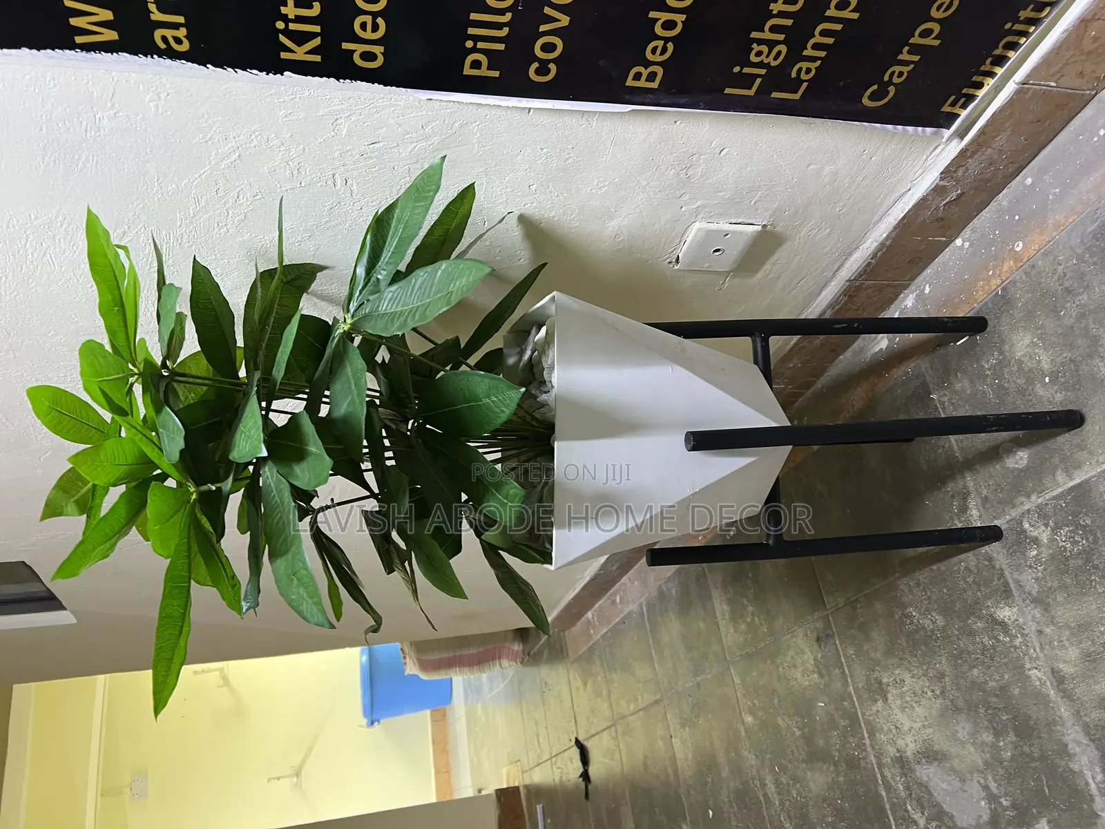 Artificial Fake Plant Flower With Black Plant Stand