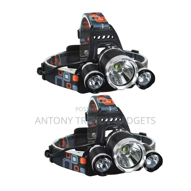 Outdoor Night Running & Fishing 3-lamp Head Torch Rechargeable