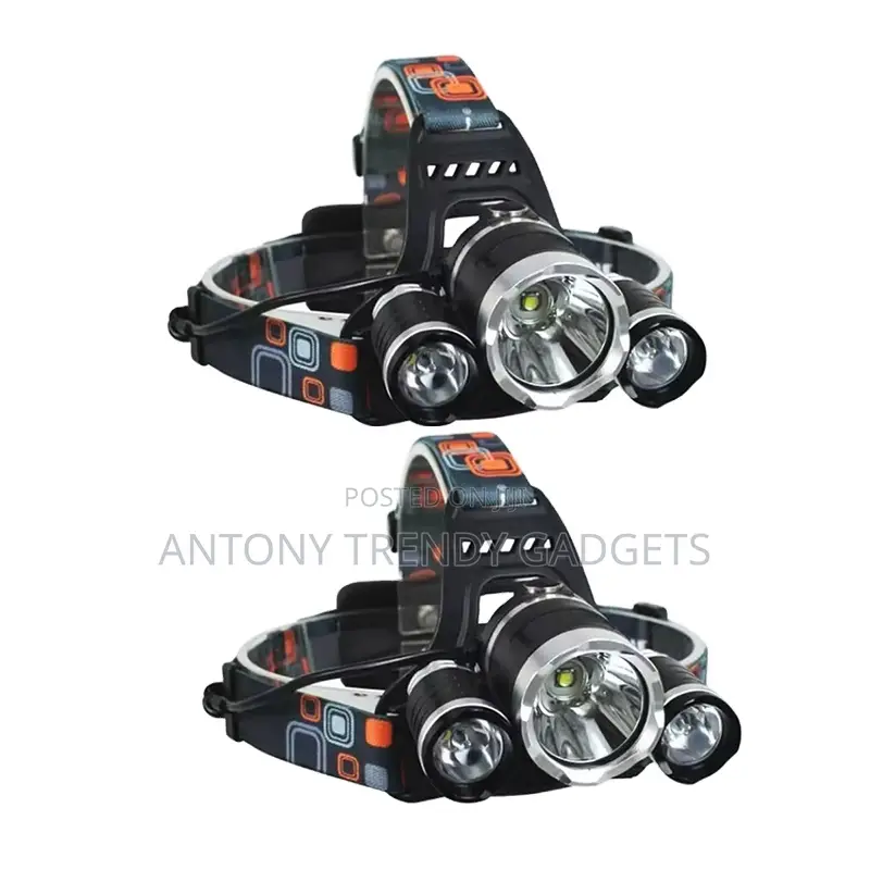 Outdoor Night Running & Fishing 3-lamp Head Torch Rechargeable