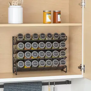 Modern Metal Spice Cabinet Organizer Complete Funnel Spice Labels