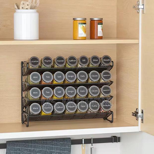 Modern Metal Spice Cabinet Organizer Complete Funnel Spice Labels - thumbnail 3