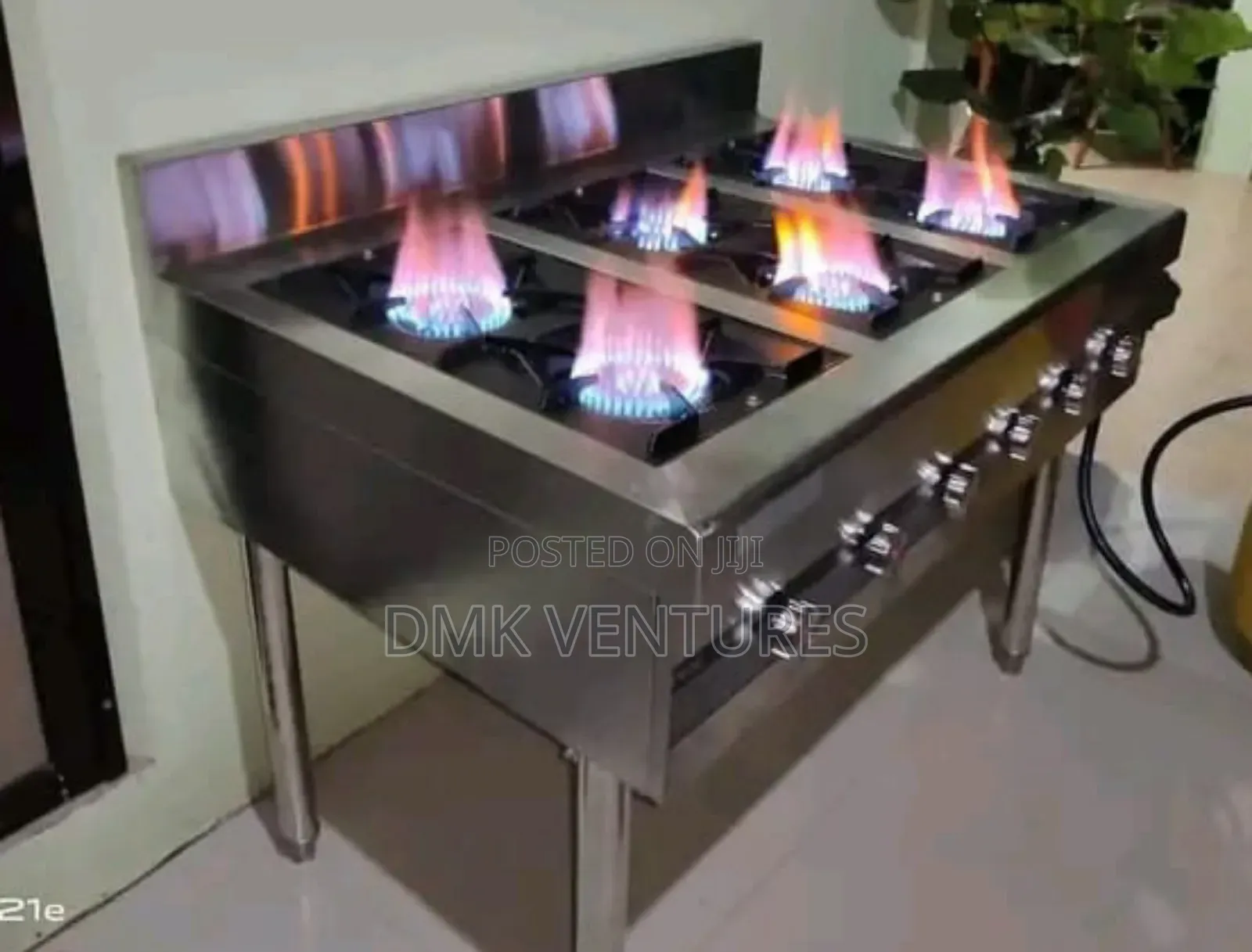 Maximum Modernized Stainless Six Burner Gas Cooker