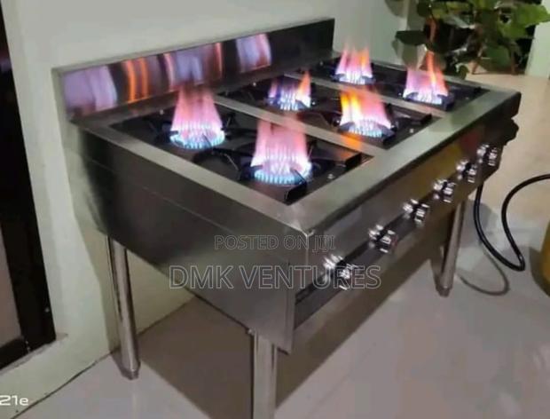 Maximum Modernized Stainless Six Burner Gas Cooker