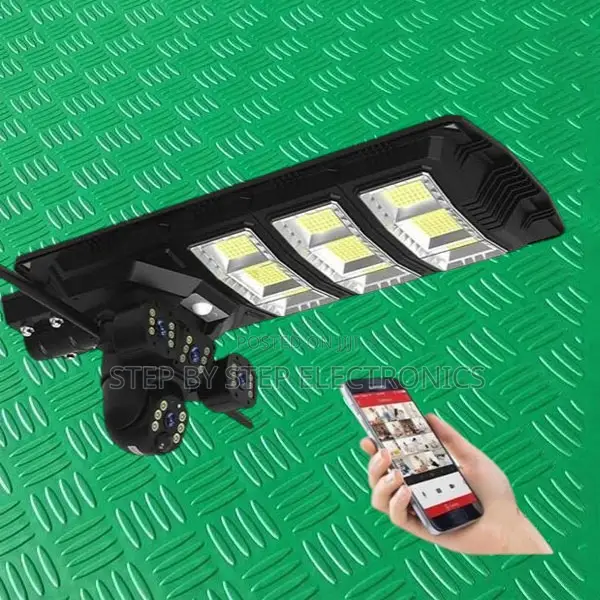 Audio Talk Support 450w Solar Street Light + 12mp 4g PTZ CCTV Camera