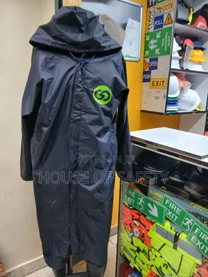 Navy Blue Rain Coats With Branding and Hooded