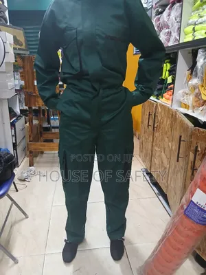 Green Cargo Pocket Overall With Black Pockets